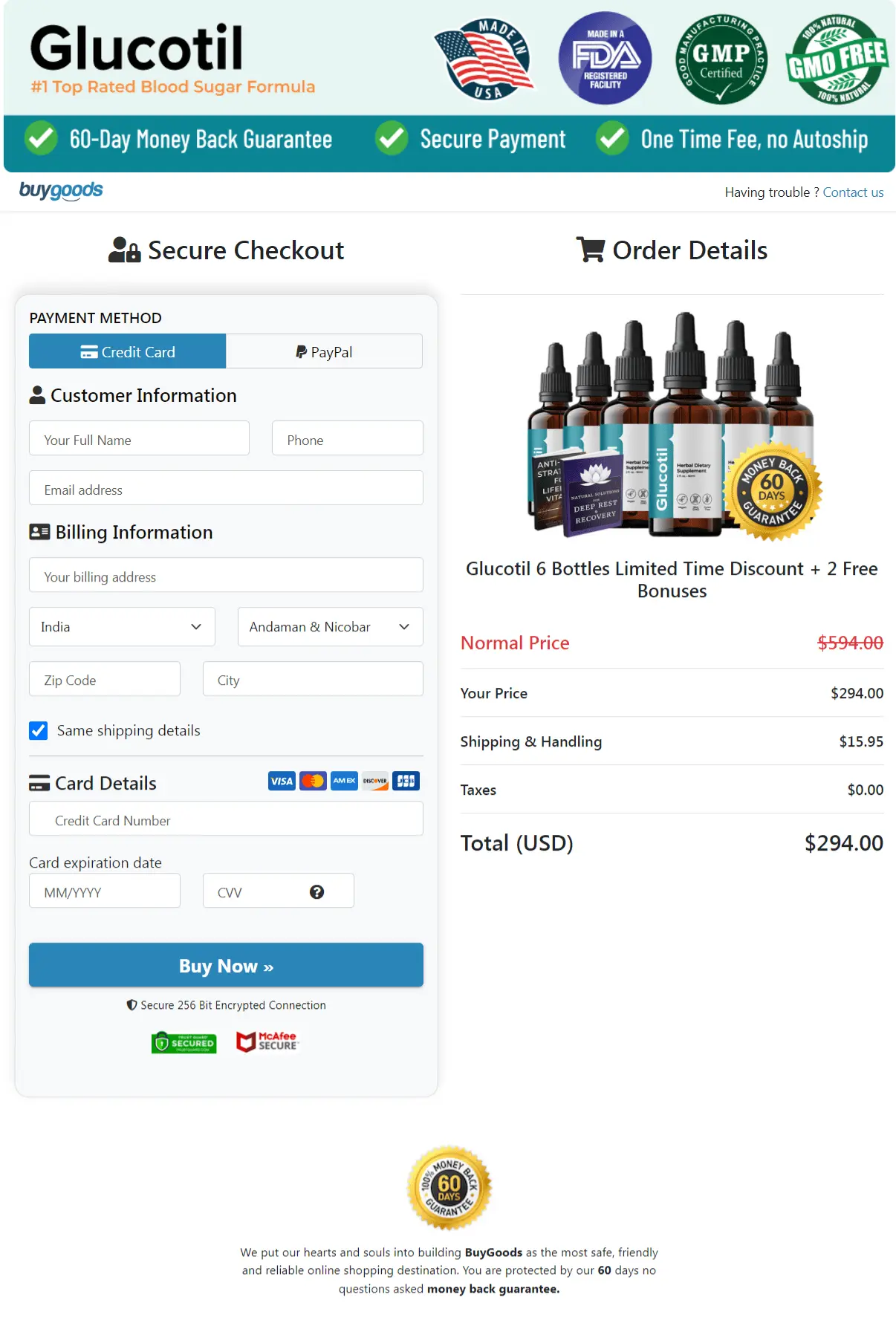 Glucotil Order Form